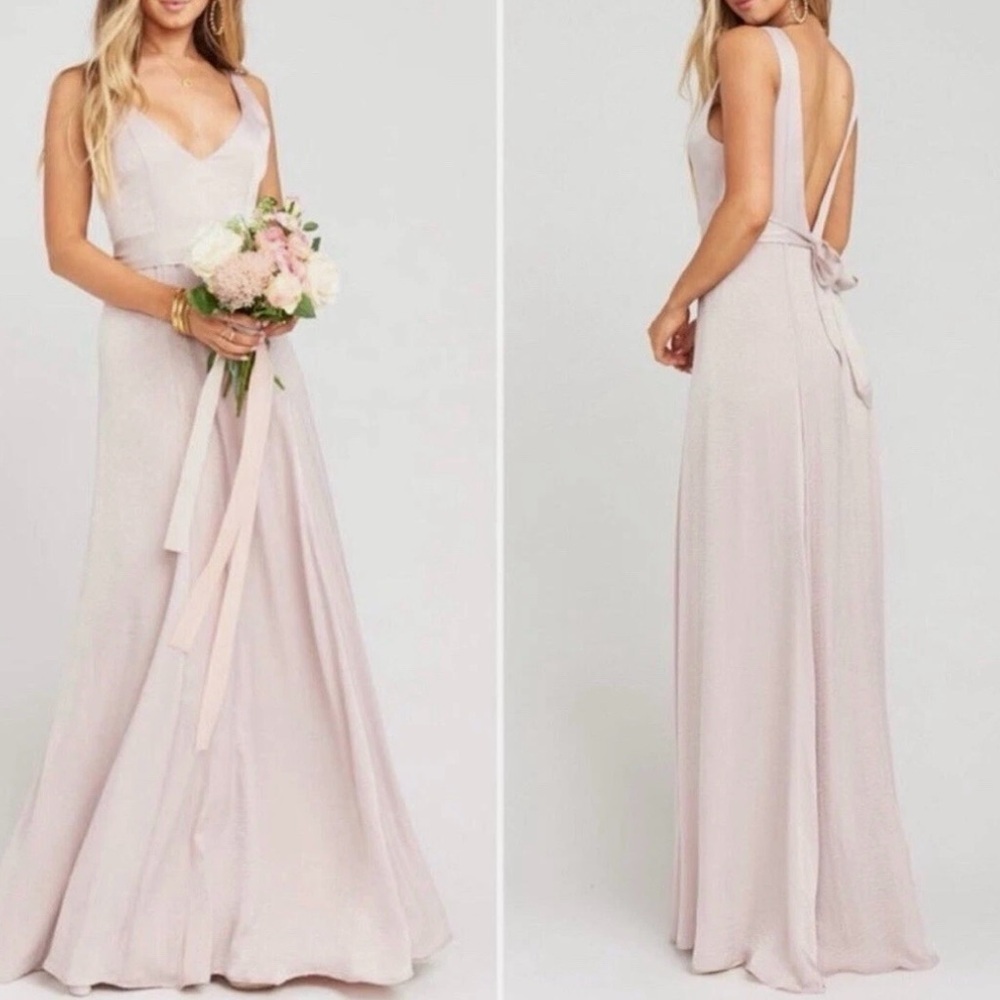 Show Me Your Mumu Jenn Maxi Dress in a Blush Pink